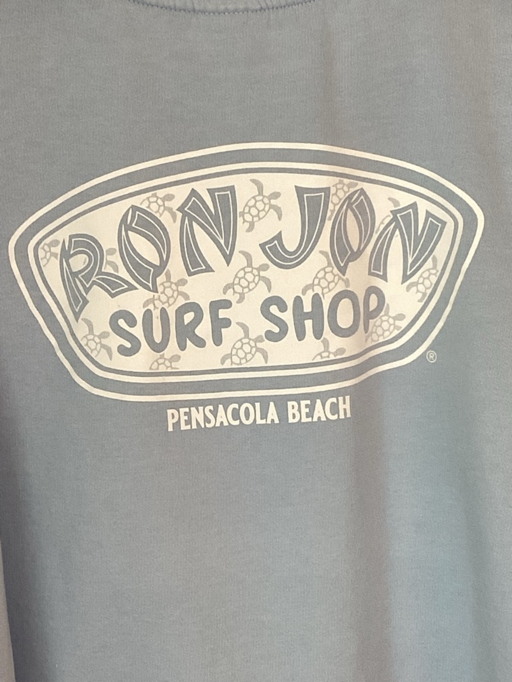 Ron Jon Surf Shop Pensacola Beach Sky Blue Sweatshirt Large Unisex Cotton/Poly - Picture 4 of 7